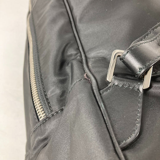 VERSACE Backpack Nylon, Leather black logo mens Used Authentic