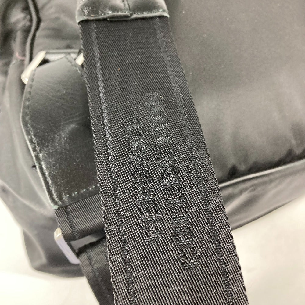 VERSACE Backpack Nylon, Leather black logo mens Used Authentic