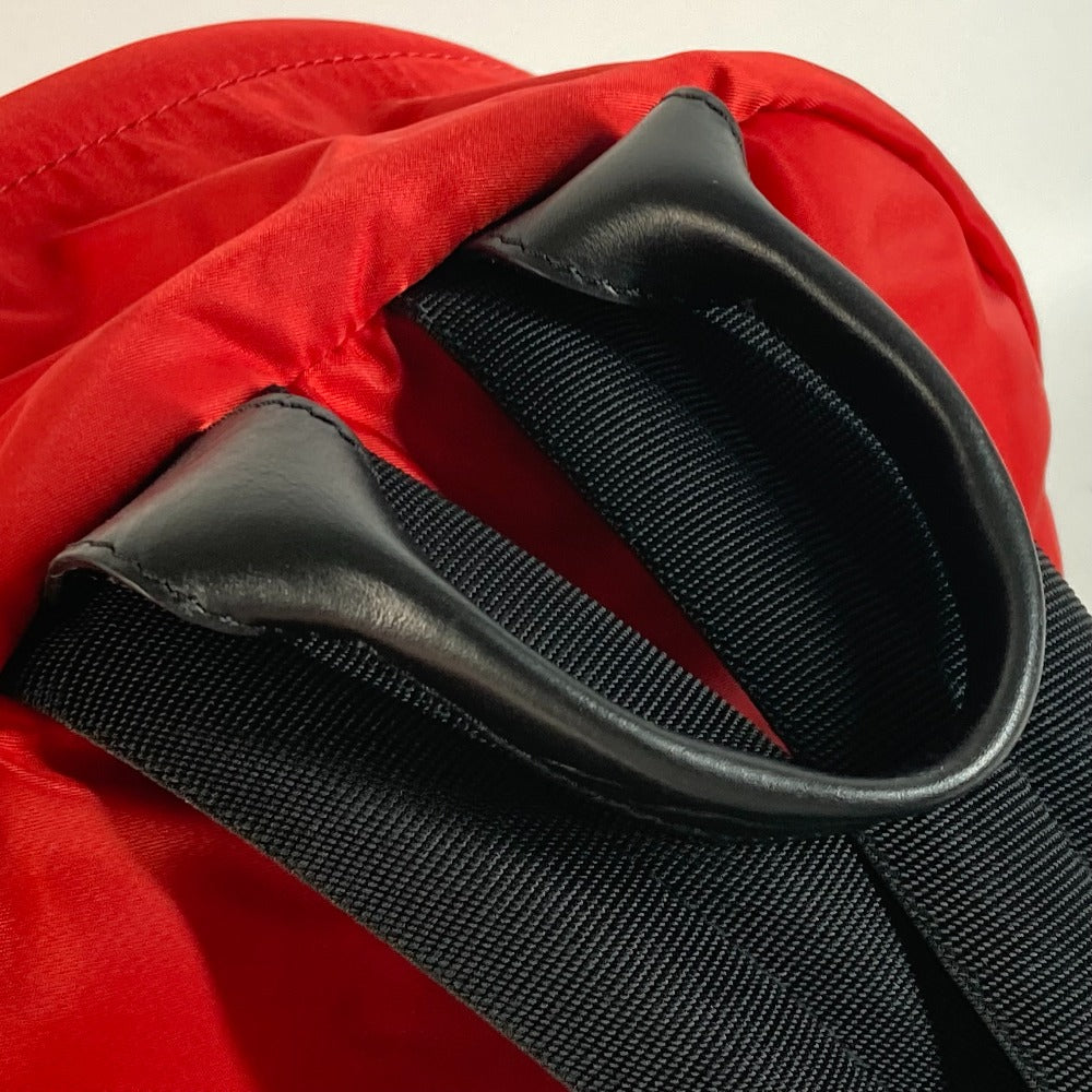 VERSACE Backpack Nylon Red By color logo Women Used Authentic
