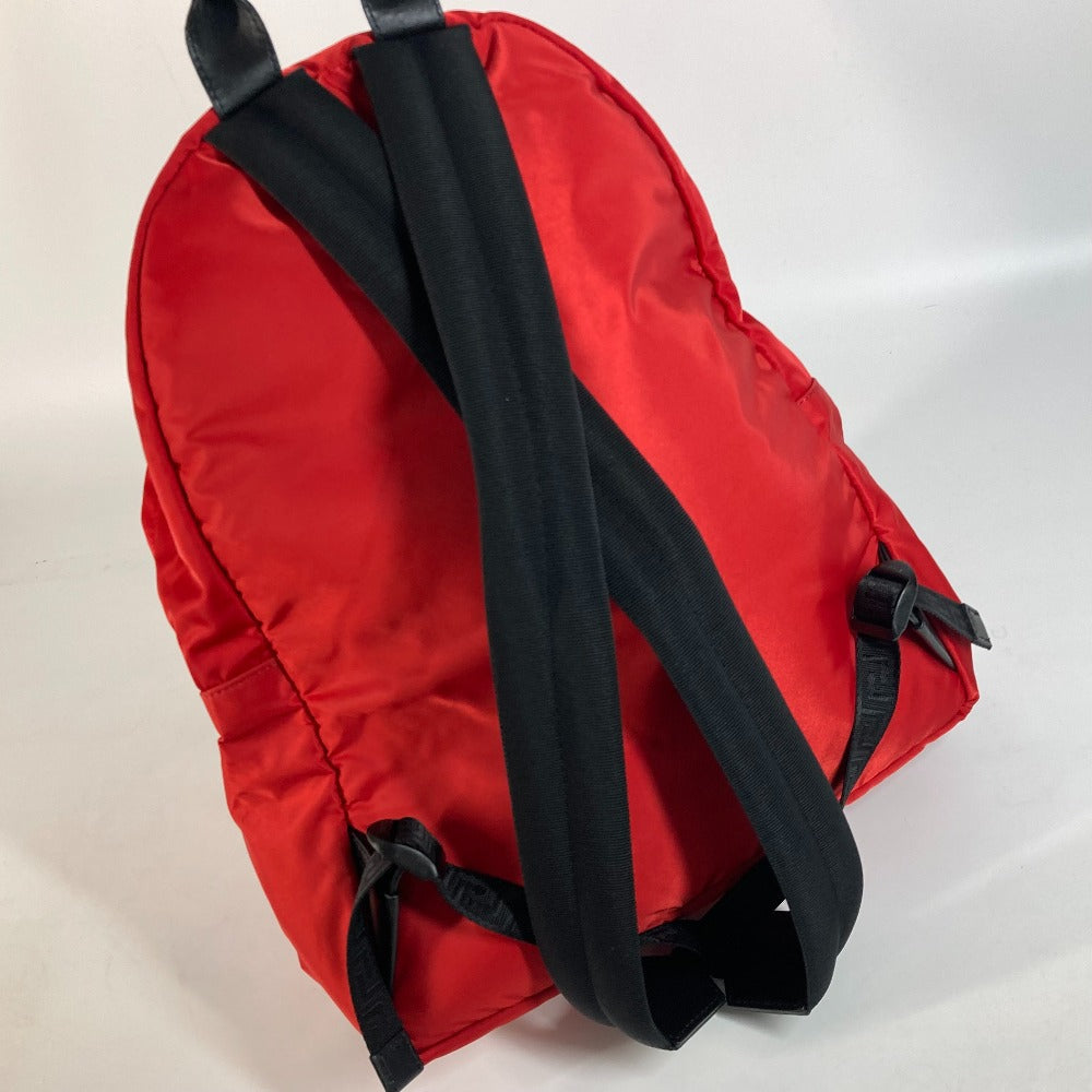 VERSACE Backpack Nylon Red By color logo Women Used Authentic