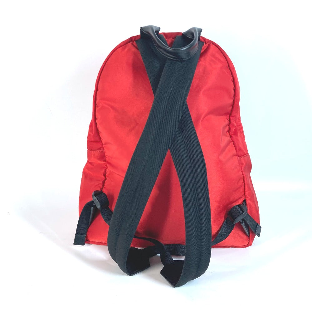 VERSACE Backpack Nylon Red By color logo Women Used Authentic