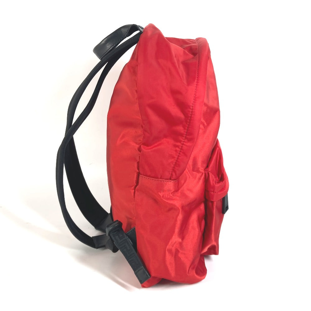 VERSACE Backpack Nylon Red By color logo Women Used Authentic
