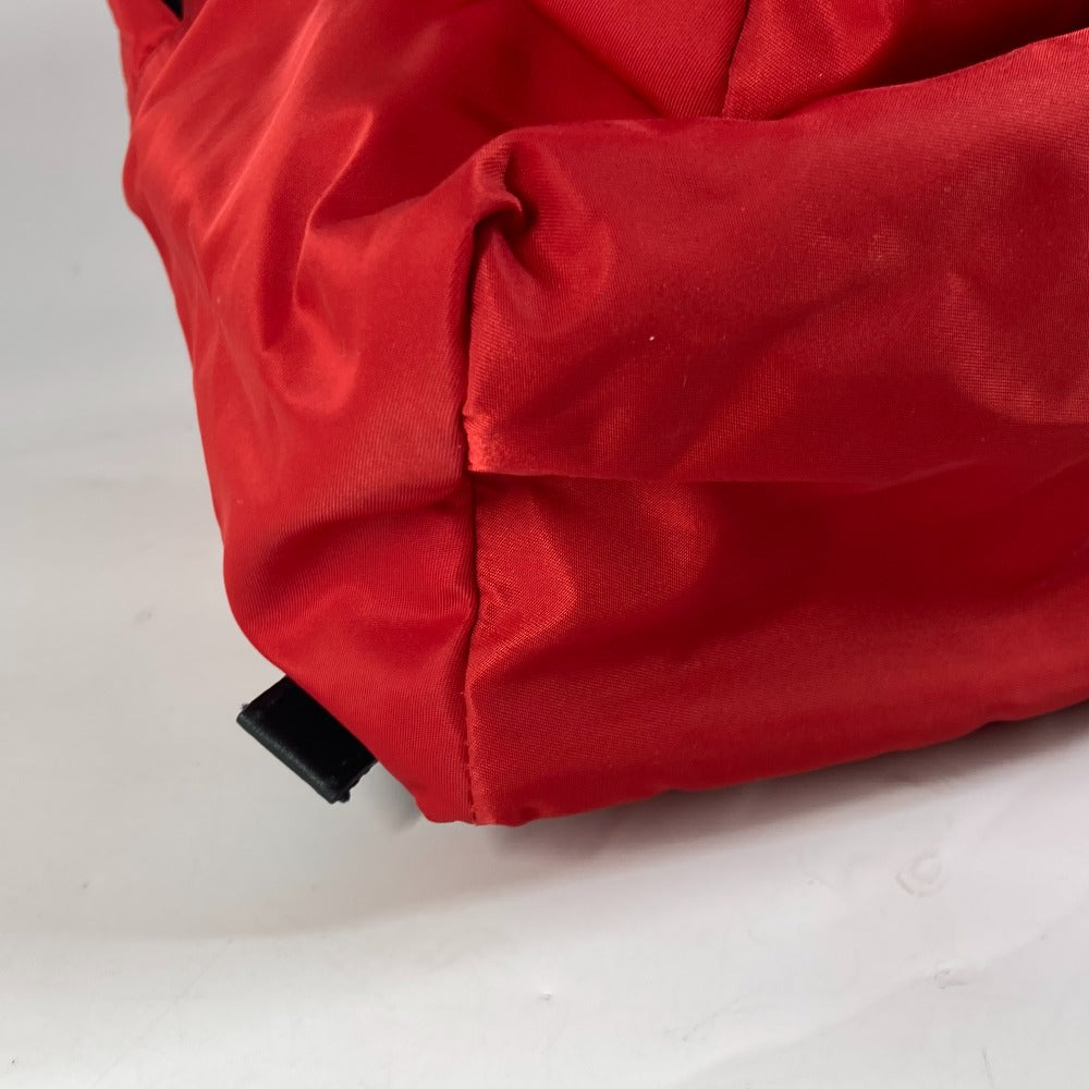 VERSACE Backpack Nylon Red By color logo Women Used Authentic