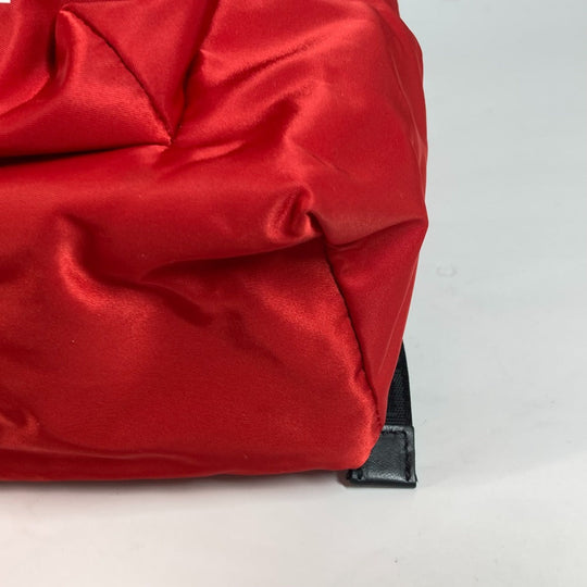 VERSACE Backpack Nylon Red By color logo Women Used Authentic