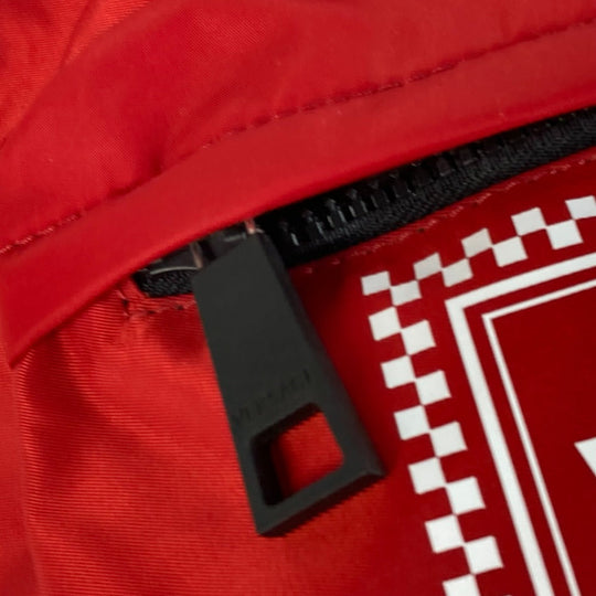 VERSACE Backpack Nylon Red By color logo Women Used Authentic