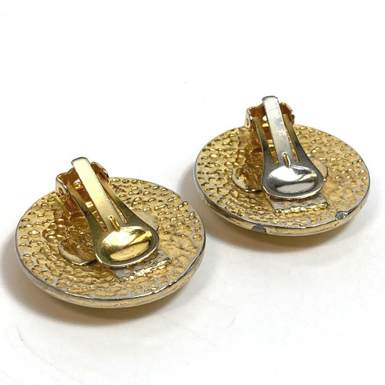 VERSACE Earring metal gold Medusa round Women Used Authentic