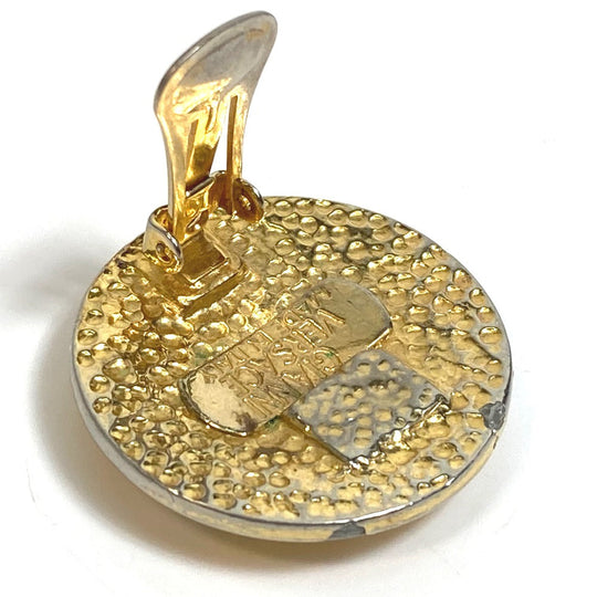 VERSACE Earring metal gold Medusa round Women Used Authentic