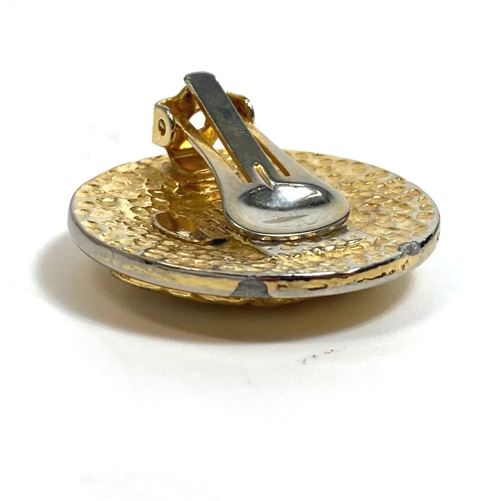 VERSACE Earring metal gold Medusa round Women Used Authentic