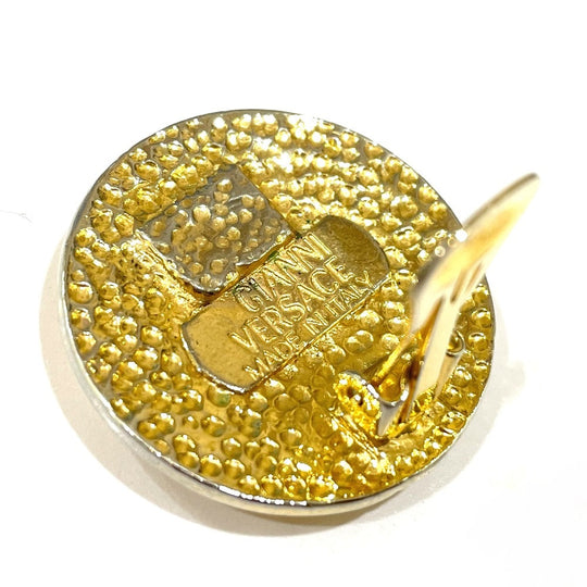 VERSACE Earring metal gold Medusa round Women Used Authentic