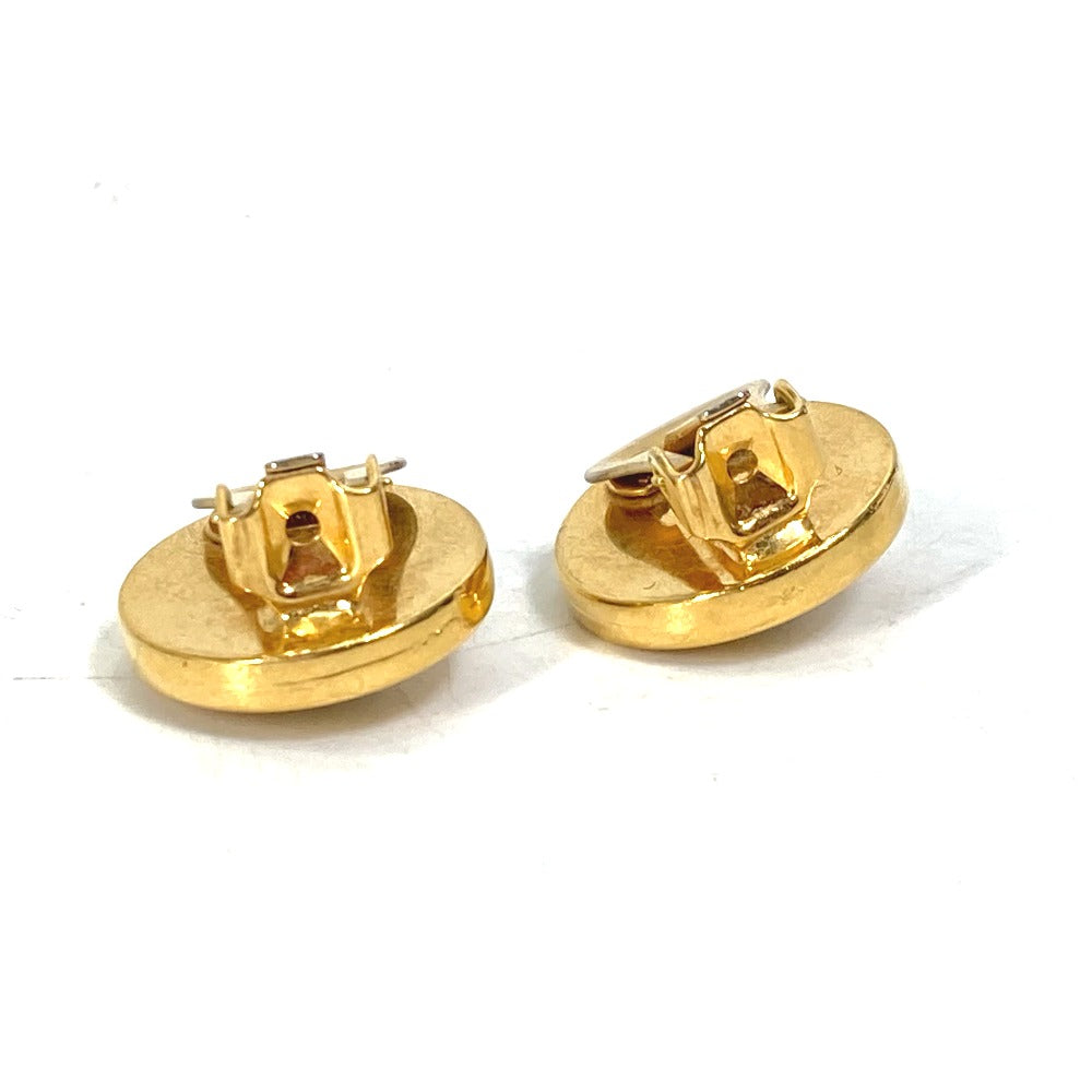 VERSACE Earring metal gold Accessories round medusa Women Used Authentic