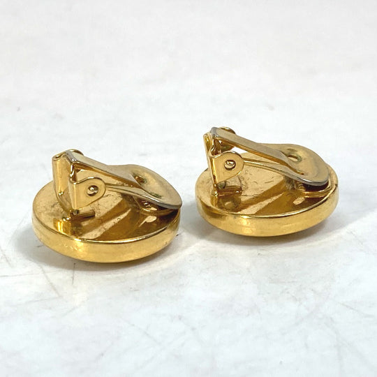 VERSACE Earring metal gold Accessories round medusa Women Used Authentic