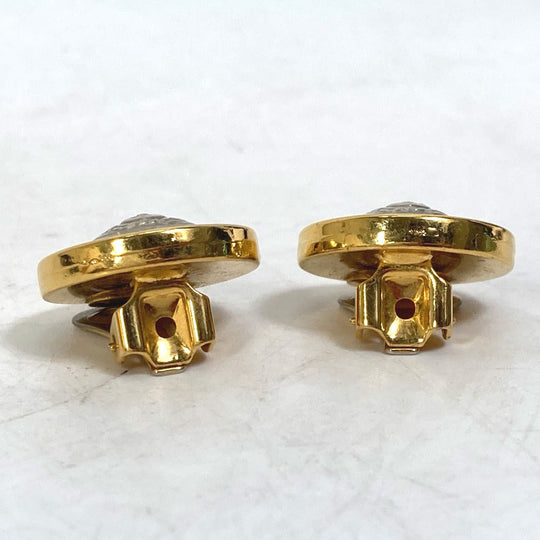 VERSACE Earring metal gold Accessories round medusa Women Used Authentic