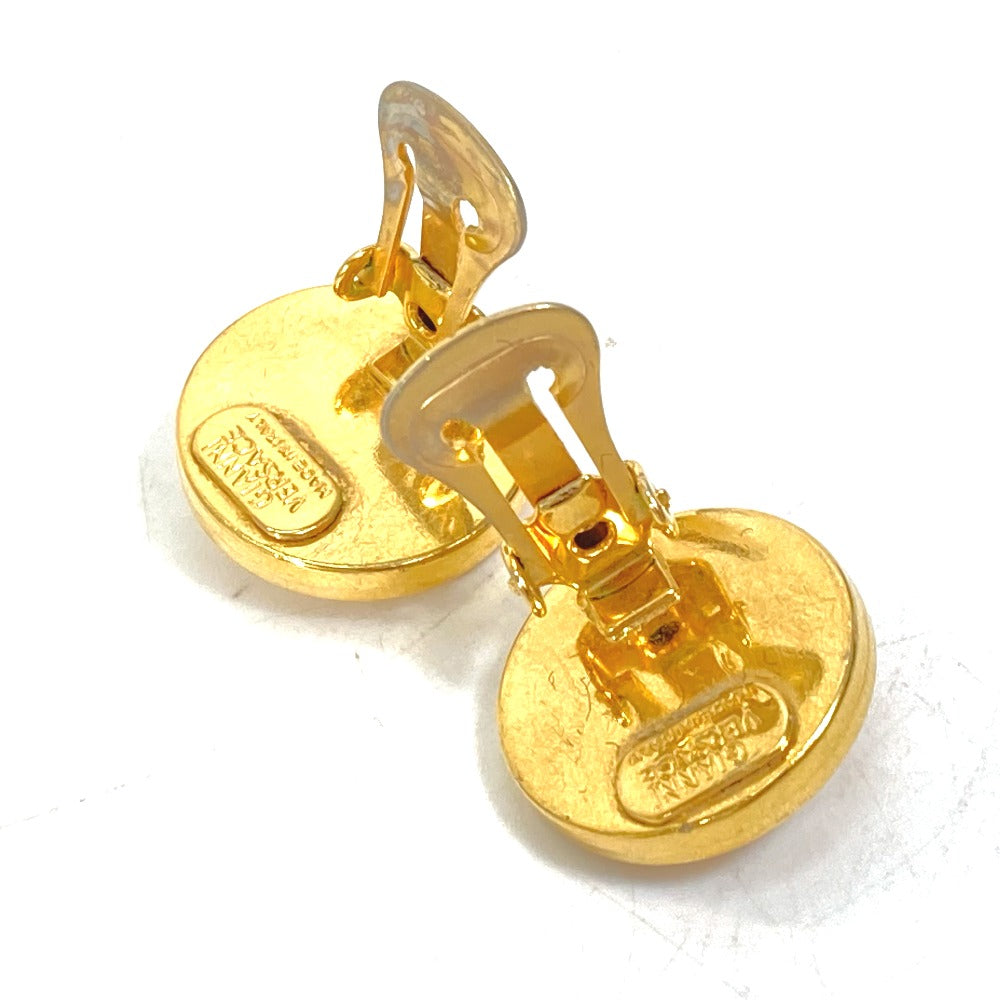 VERSACE Earring metal gold Accessories round medusa Women Used Authentic