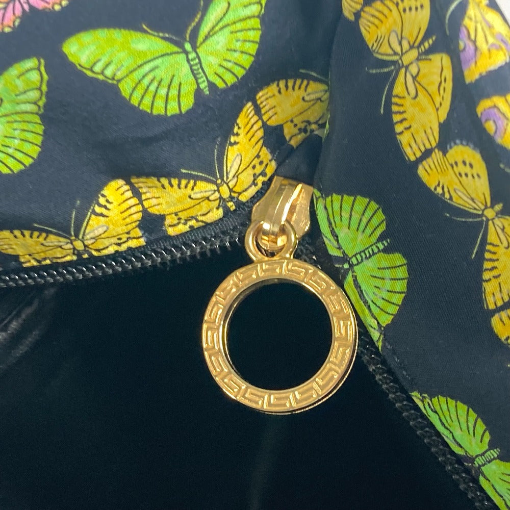 VERSACE Tote Bag Nylon canvas black vintage Butterfly Women Used Authentic