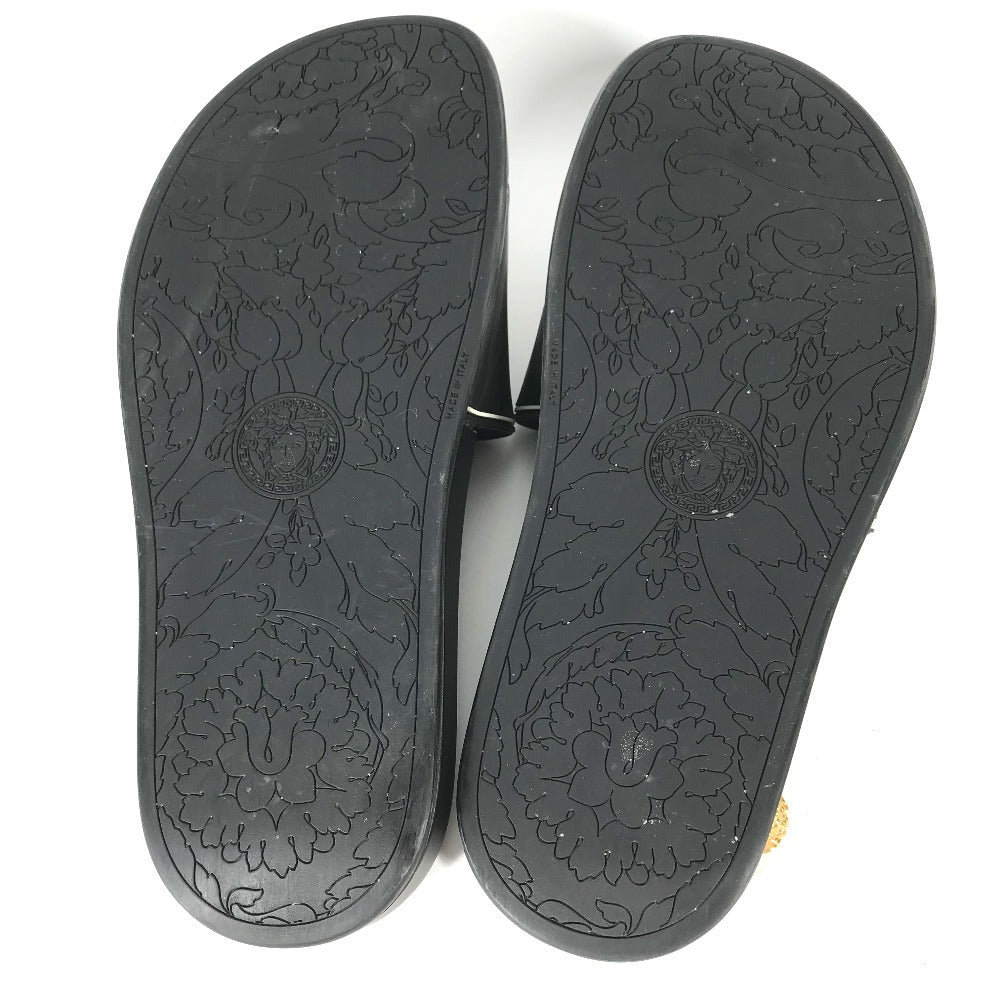 VERSACE Sandals rubber black shower sandals shoes shoes logo Women 37 Used Authentic