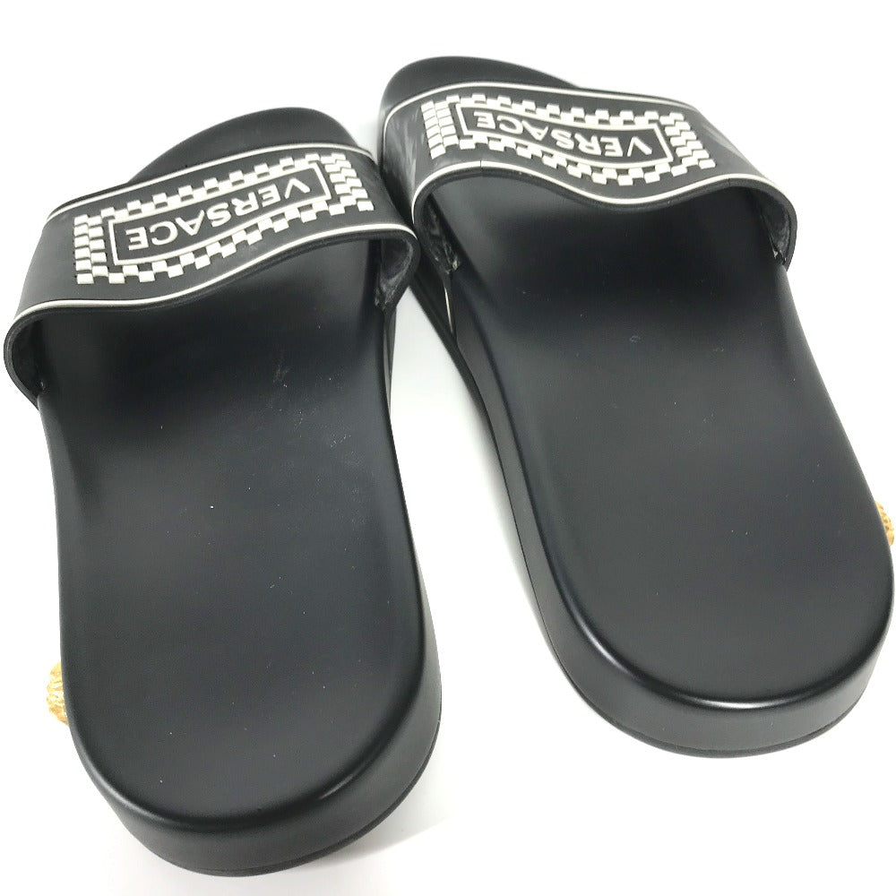 VERSACE Sandals rubber black shower sandals shoes shoes logo Women 37 Used Authentic