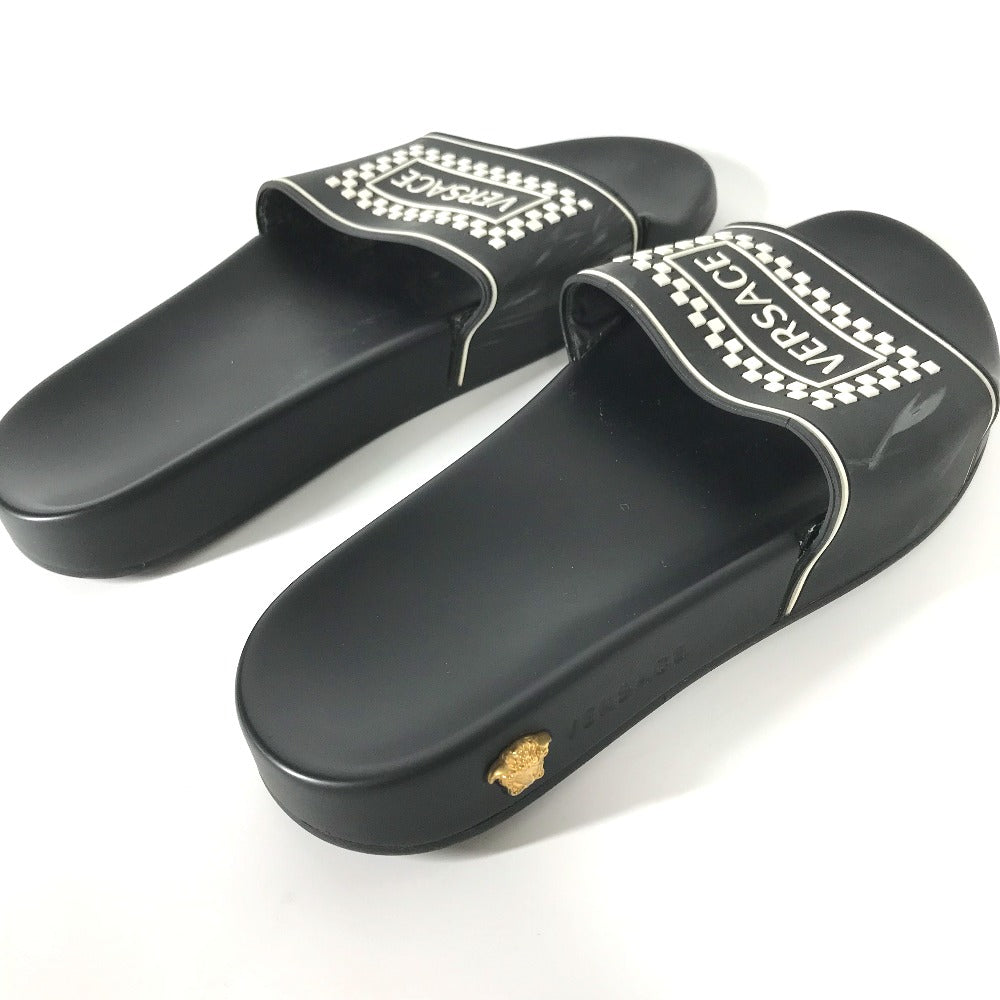 VERSACE Sandals rubber black shower sandals shoes shoes logo Women 37 Used Authentic