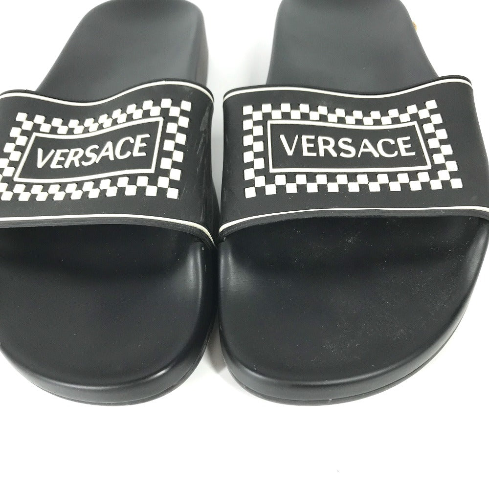 VERSACE Sandals rubber black shower sandals shoes shoes logo Women 37 Used Authentic