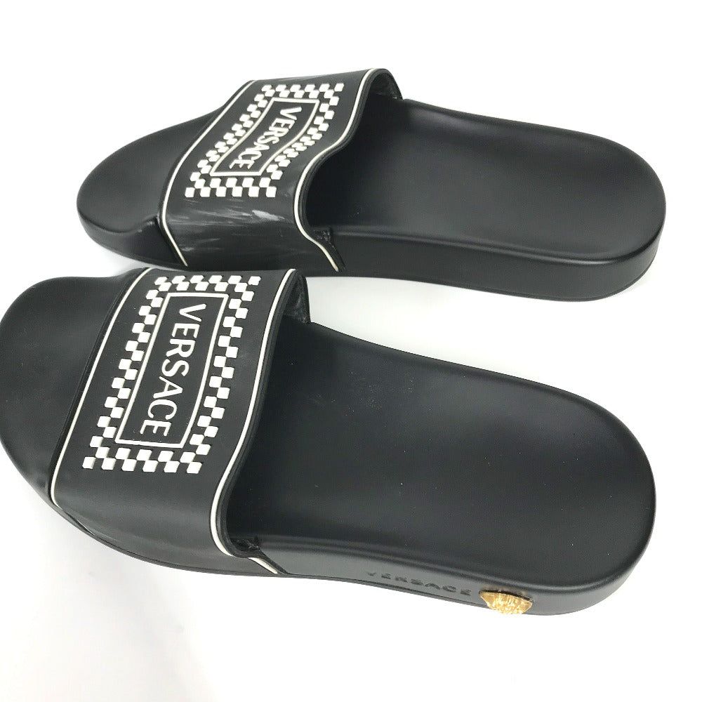 VERSACE Sandals rubber black shower sandals shoes shoes logo Women 37 Used Authentic