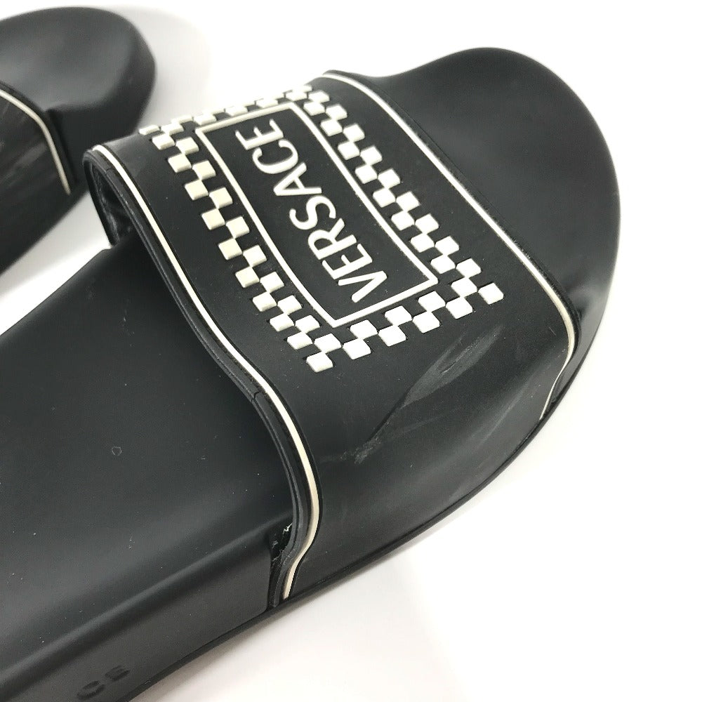 VERSACE Sandals rubber black shower sandals shoes shoes logo Women 37 Used Authentic