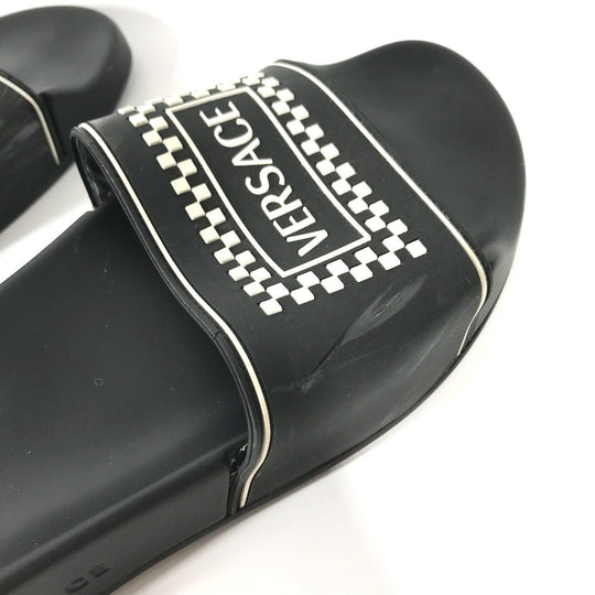 VERSACE Sandals rubber black shower sandals shoes shoes logo Women 37 Used Authentic