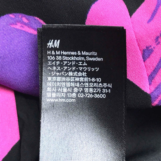 H&M one piece silk black Versace for H & M Heart Pattern Fringe Women 32 Used Authentic