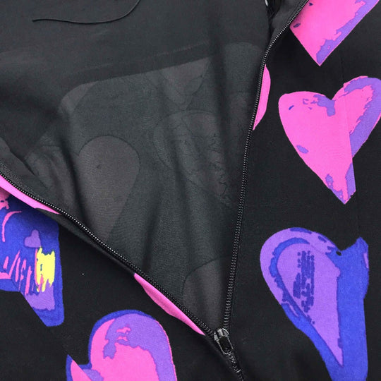 H&M one piece silk black Versace for H & M Heart Pattern Fringe Women 32 Used Authentic