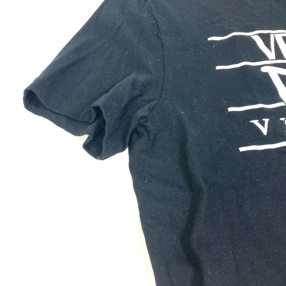 VERSACE Short sleeve T-shirt cotton black DREAM logo mens ‚k Used Authentic