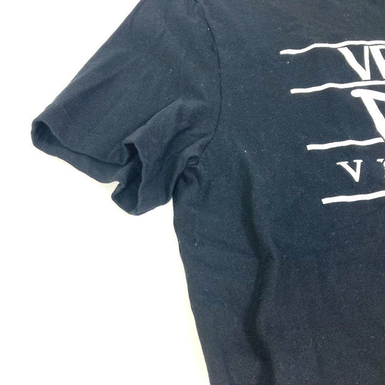 VERSACE Short sleeve T-shirt cotton black DREAM logo mens ‚k Used Authentic