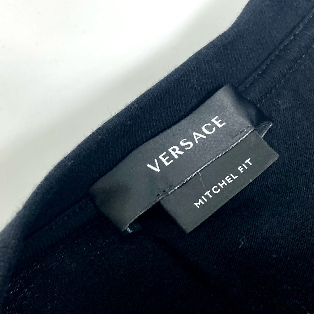 VERSACE Short sleeve T-shirt cotton black DREAM logo mens ‚k Used Authentic