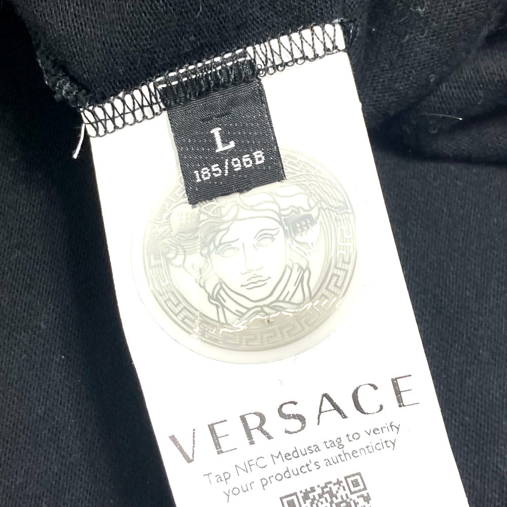 VERSACE Short sleeve T-shirt cotton black DREAM logo mens ‚k Used Authentic