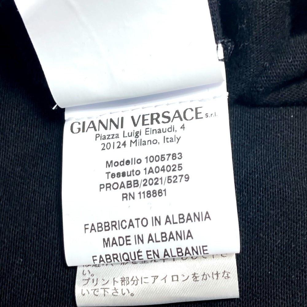 VERSACE Short sleeve T-shirt cotton black DREAM logo mens ‚k Used Authentic