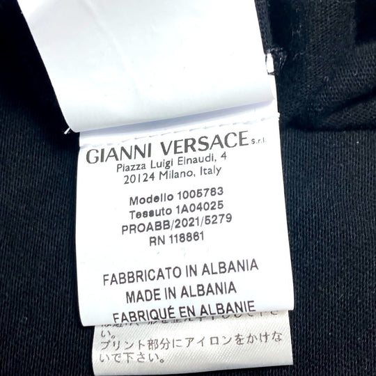 VERSACE Short sleeve T-shirt cotton black DREAM logo mens ‚k Used Authentic