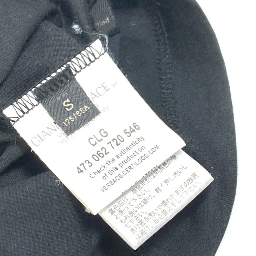 VERSACE Short sleeve T-shirt cotton black logo mens S Used Authentic