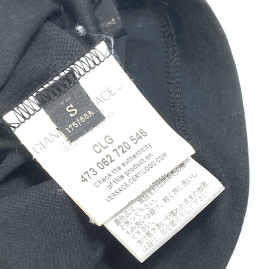 VERSACE Short sleeve T-shirt cotton black logo mens S Used Authentic