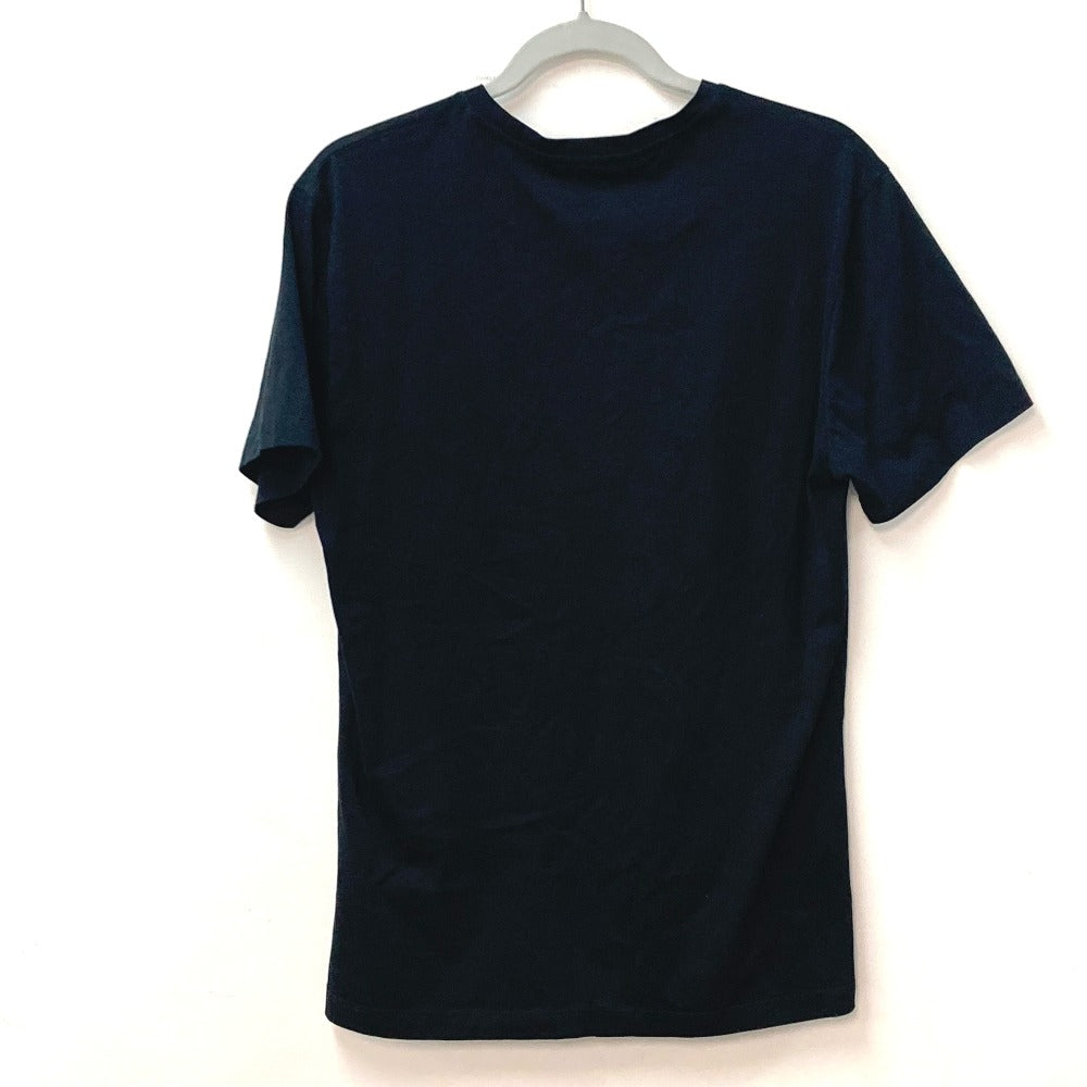 VERSACE Short sleeve T-shirt cotton black Logo embroidery mens S Used Authentic