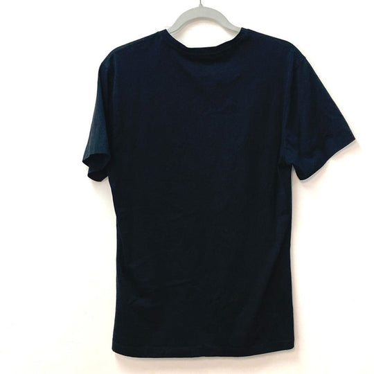 VERSACE Short sleeve T-shirt cotton black Logo embroidery mens S Used Authentic
