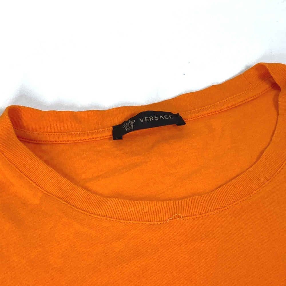 VERSACE Short sleeve T-shirt cotton Orange Medusa mens 2XL Used Authentic