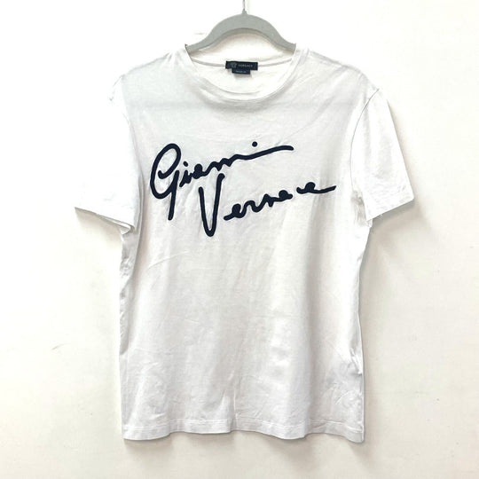 VERSACE Short sleeve T-shirt cotton white logo M