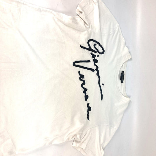 VERSACE Short sleeve T-shirt cotton white logo M