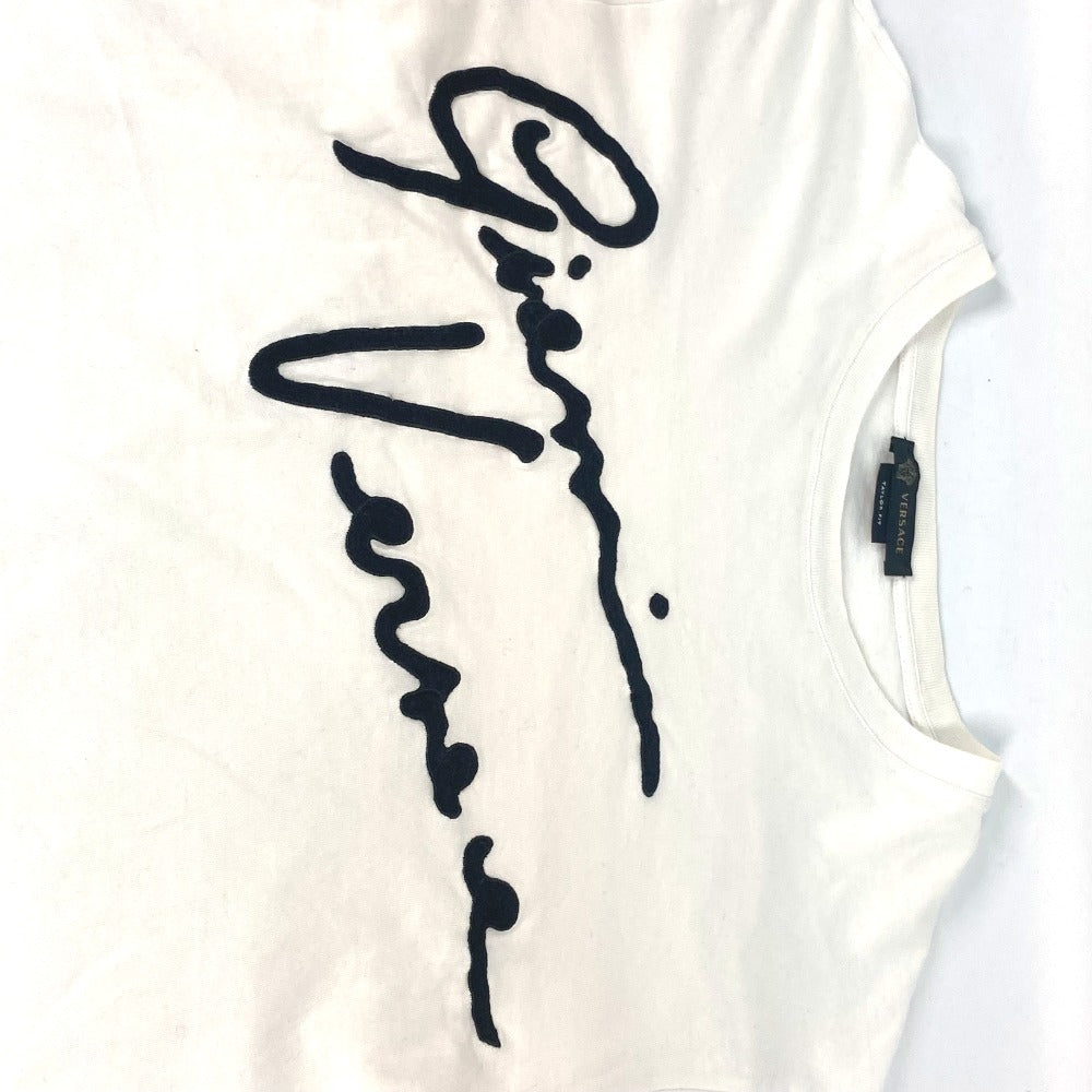 VERSACE Short sleeve T-shirt cotton white logo M