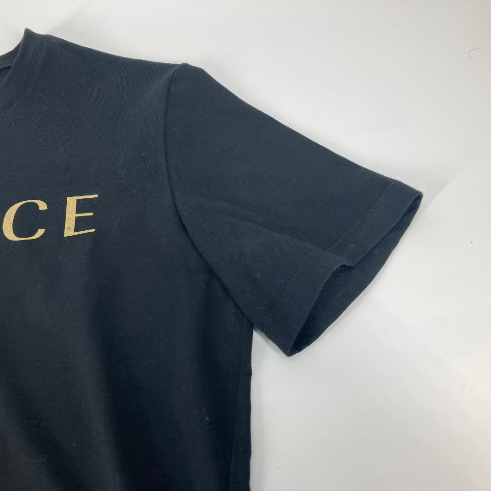 VERSACE Short sleeve T-shirt cotton black logo Women 38 Used Authentic
