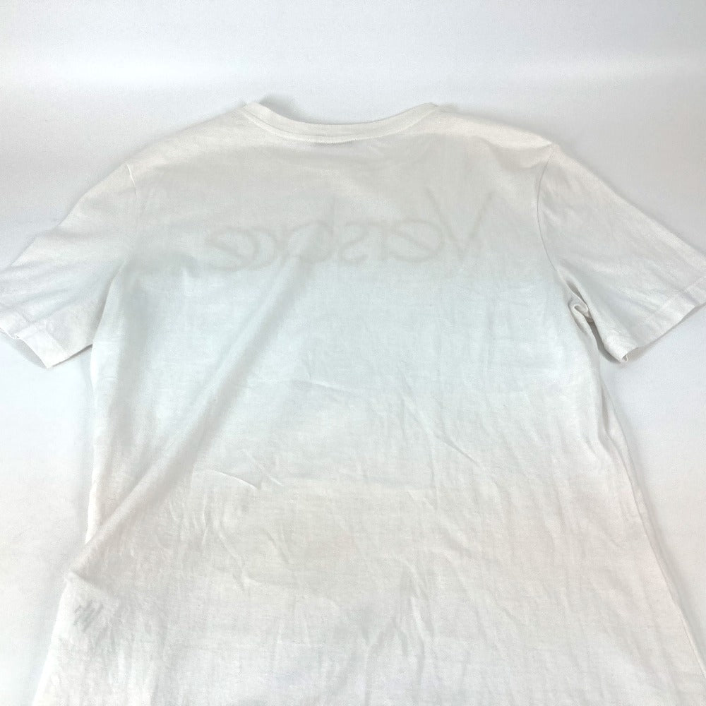 VERSACE Short sleeve T-shirt cotton white logo Women 40 Used Authentic