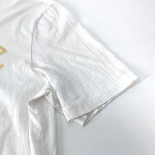 VERSACE Short sleeve T-shirt cotton white logo Women 40 Used Authentic
