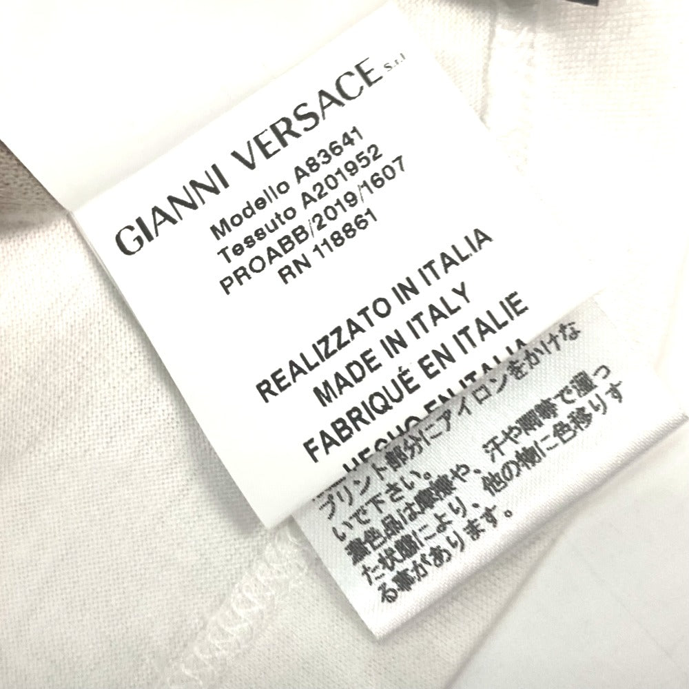 VERSACE Short sleeve T-shirt cotton white logo Women 40 Used Authentic
