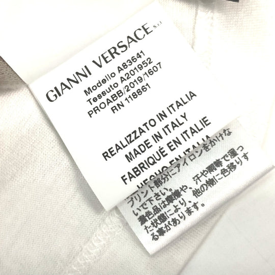 VERSACE Short sleeve T-shirt cotton white logo Women 40 Used Authentic