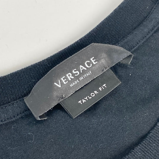 VERSACE Short sleeve T-shirt cotton black Tops Apparel Medusa mens S Used Authentic