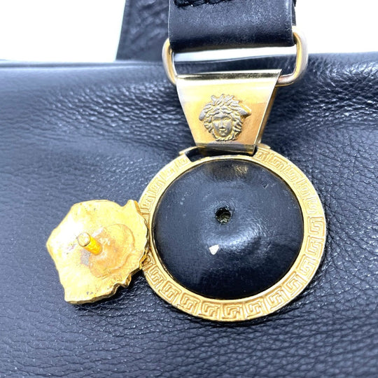 Gianni Versace Handbag leather black Shoulder Medusa Women(Unisex) Used Authentic