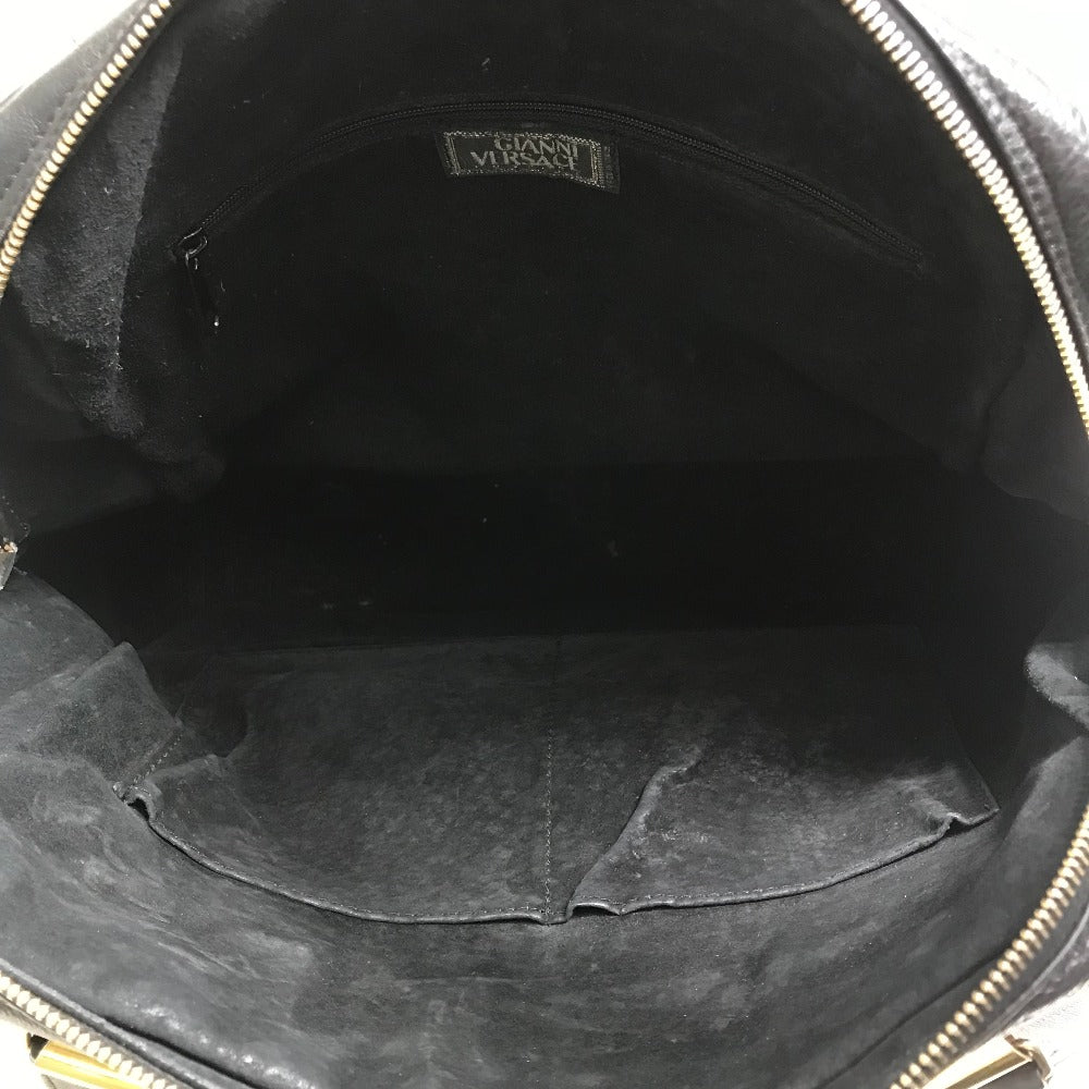 Gianni Versace Handbag leather black Shoulder Medusa Women(Unisex) Used Authentic