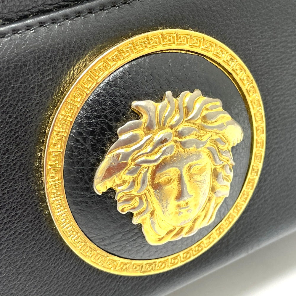 Gianni Versace Handbag leather black Shoulder Medusa Women(Unisex) Used Authentic